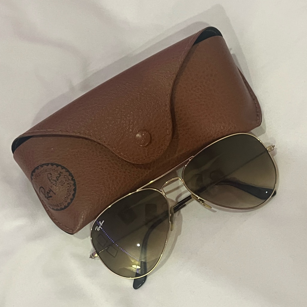 Ray-Ban Gold Aviator Sunglasses.